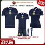 Scotland World Cup 2026 Gift Bundle – Home Men Shirt, Women Shirt & Kids Football Kit