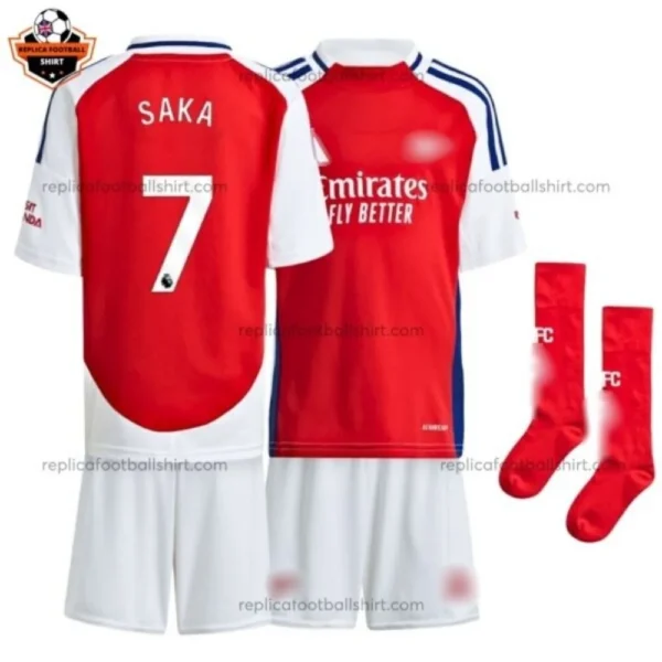 Arsenal Home Kid Replica Football Kit 2024/25 SAKA 7 Printed