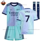 Arsenal Third Kid Replica Football Kit 2024/25 SAKA 7 Printed