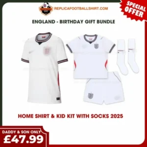 England World Cup 2026 Gift Bundle - Home Dad Shirt and Son Kits Fan-Version