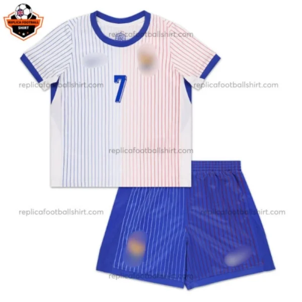 France Away Kid Replica Football Kit 2024 GRIEZMANN 7 Printed