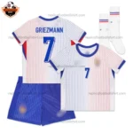 France Away Kid Replica Football Kit 2024 GRIEZMANN 7 Printed