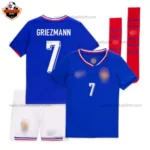 France Home Kid Replica Football Kit 2024 GRIEZMANN 7 Printed