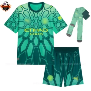Manchester City Green Goalkeeper Kid Replica Football Kit 2026/27 - front view
