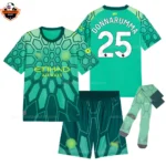 Manchester City DONNARUMMA 25 Green Goalkeeper Kid Replica Football Kit 2026/27