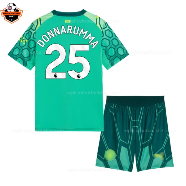 Manchester City DONNARUMMA 25 Green Goalkeeper Kid Replica Football Kit 2026/27