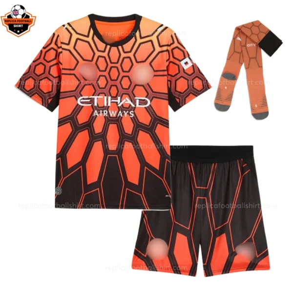 Manchester City DONNARUMMA 25 Orange Goalkeeper Kid Replica Football Kit 2026/27
