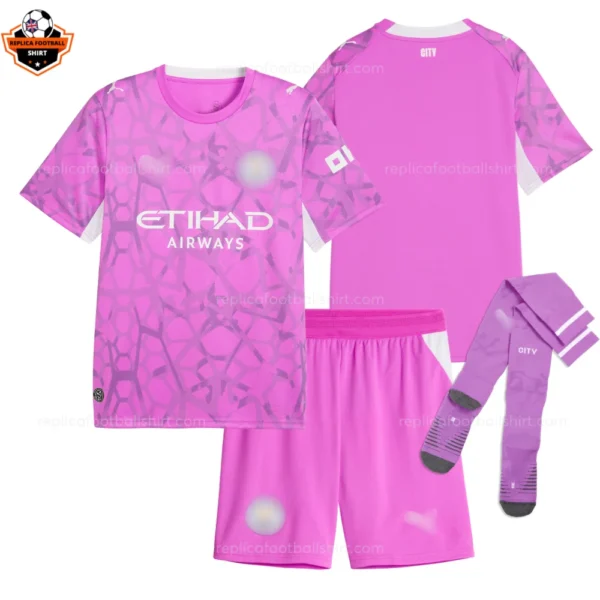 Manchester City DONNARUMMA 25 Purple Goalkeeper Kid Replica Football Kit 2026/27