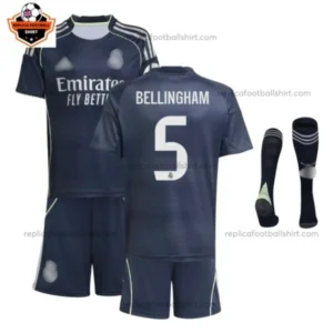 Real Madrid BELLINGHAM 5 Away Kid Replica Football Kit 2025/26