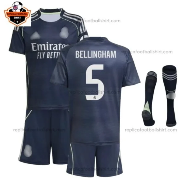 Real Madrid BELLINGHAM 5 Away Kid Replica Football Kit 2025/26