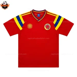 Retro Colombia Red Away Men Replica Football Shirt 1990 - front view