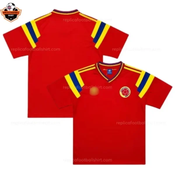Retro Colombia Red Away Men Replica Football Shirt 1990