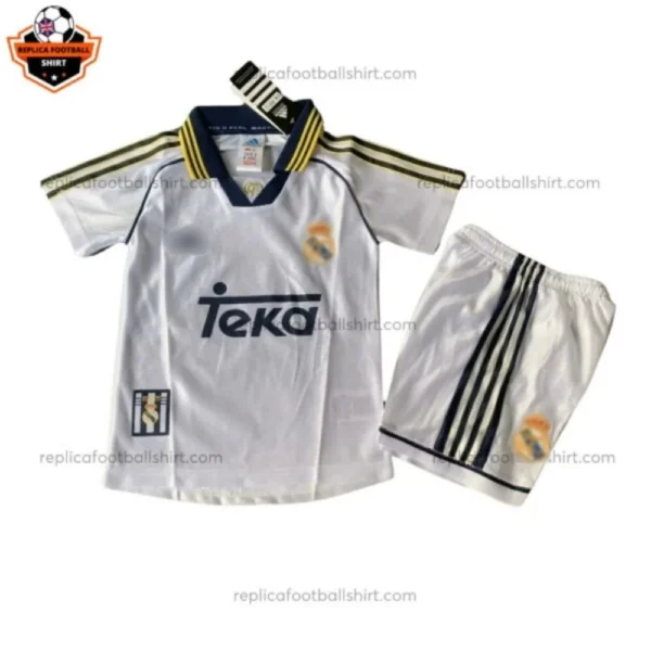 Retro Real Madrid Home Kid Replica Football Kit 1998/00