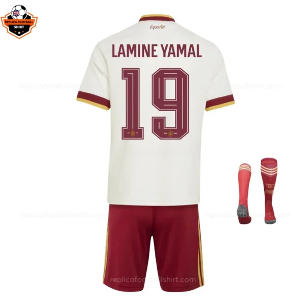 Spain World Cup 2026 LAMINE YAMAL 19 Away Kid Replica Football Kit