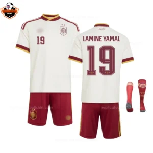 Spain World Cup 2026 LAMINE YAMAL 19 Away Kid Replica Football Kit