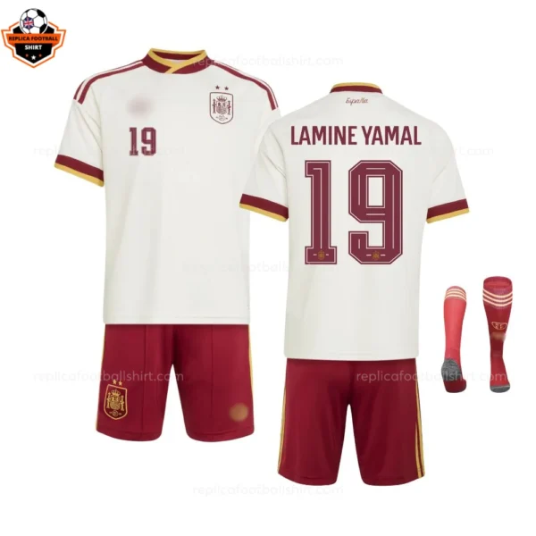 Spain World Cup 2026 LAMINE YAMAL 19 Away Kid Replica Football Kit