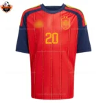 Spain World Cup 2026 PEDRI 20 Home Men Replica Football Shirt