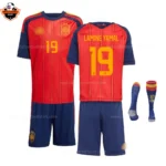 Spain World Cup 2026 LAMINE YAMAL 19 Home Kid Replica Football Kit