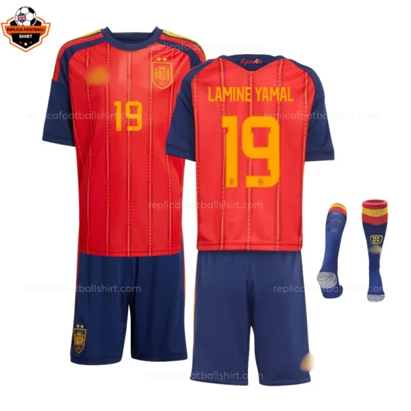Spain World Cup 2026 LAMINE YAMAL 19 Home Kid Replica Football Kit