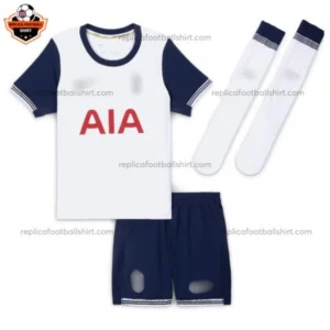 Tottenham 2024/25 Gift Bundle – Home and Away Fan-Version Kids Football Kits (With Socks) - front home view