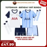 Tottenham 2024/25 Gift Bundle – Home and Away Fan-Version Kids Football Kits (With Socks)