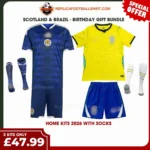 Scotland and Brazil World Cup 2026 Gift Bundle - Home Fan-Version Kids Football Kits