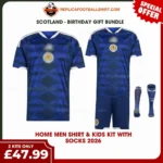 Scotland World Cup 2026 Gift Bundle - Home Dad Shirt and Son Kit Fan-Version