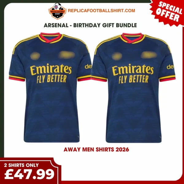 Arsenal 2026/27 Gift Bundle - 2 Away Fan-Version Men Football Shirts