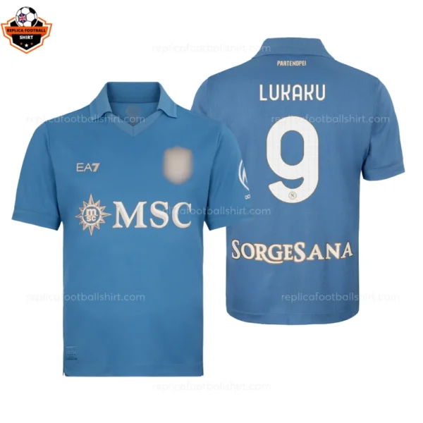 SSC Napoli Home Adult Replica Football Shirt 2026/27 LUKAKU 9 Printed
