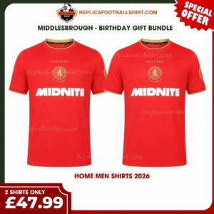 Middlesbrough 2026/27 Gift Bundle - 2 Home Fan-Version Men Football Shirts