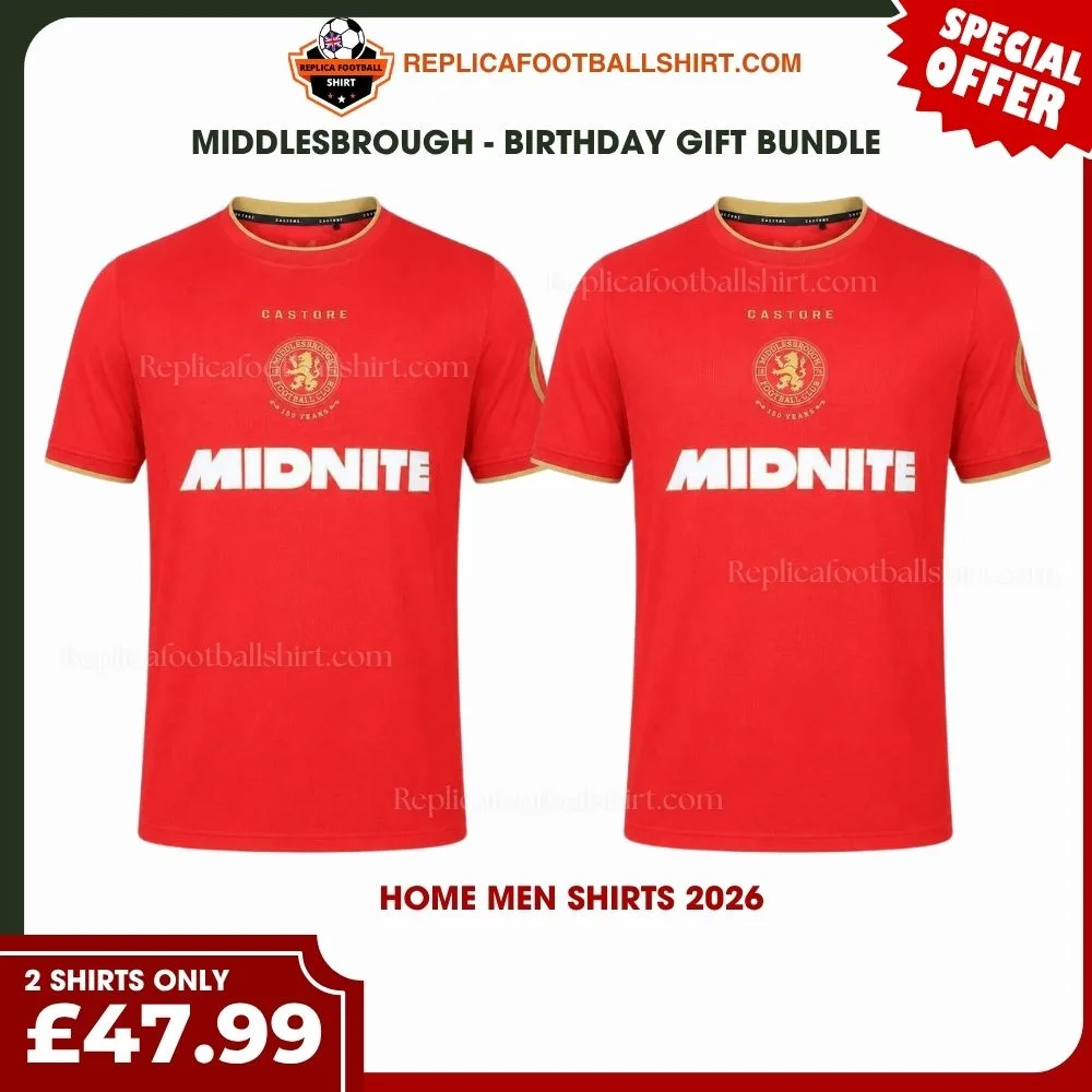 Middlesbrough 2026/27 Gift Bundle - 2 Home Fan-Version Men Football Shirts