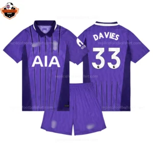 Tottenham Hotspur Third Kid Replica Football Kit 2026/27 DAVIES 33 Printed