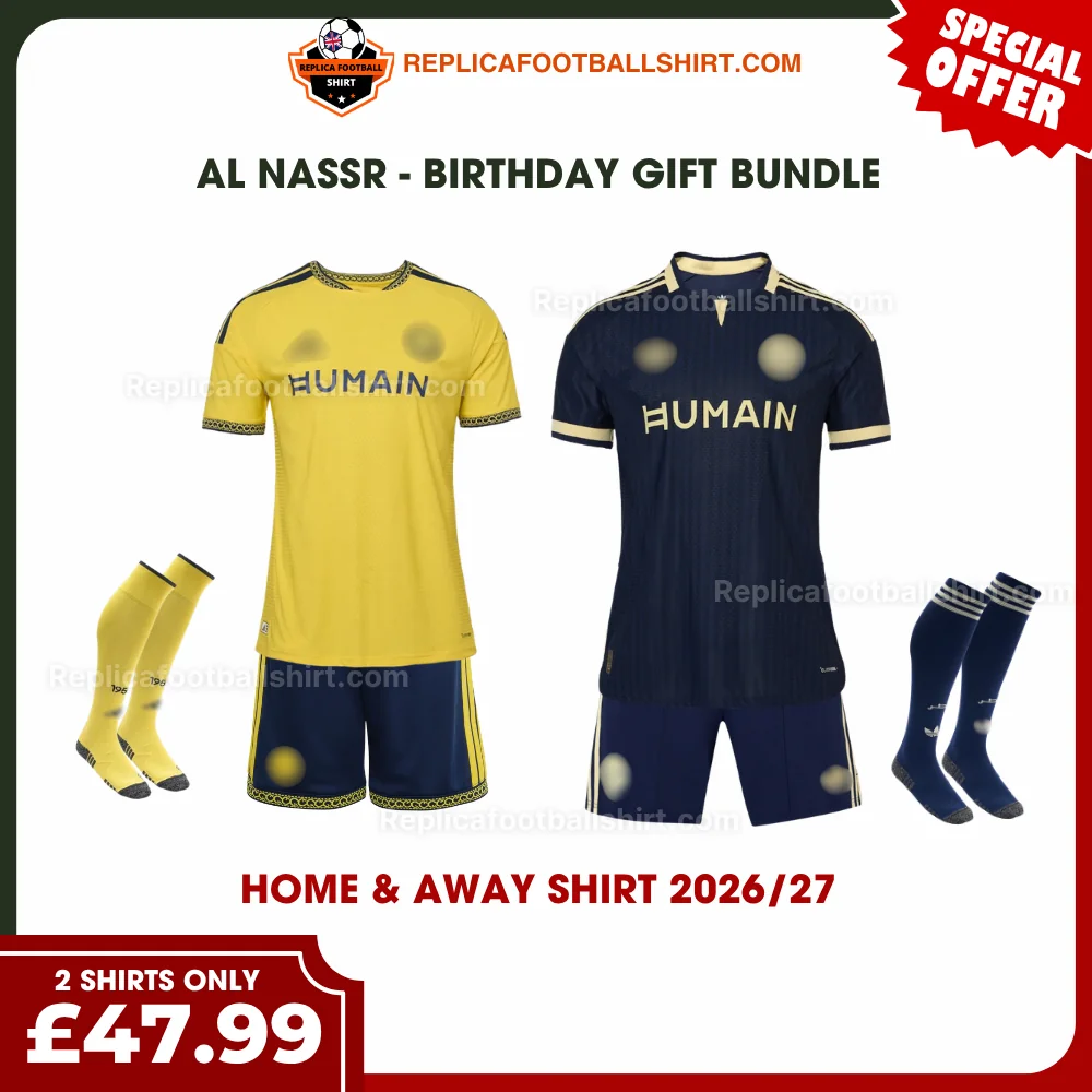 Al Nassr 2026/27 Gift Bundle – Home and Away Fan-Version Kids Football Kits