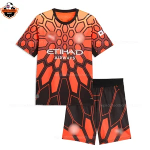 Manchester City DONNARUMMA 1 Orange Goalkeeper Kid Replica Football Kit 202627 (1)