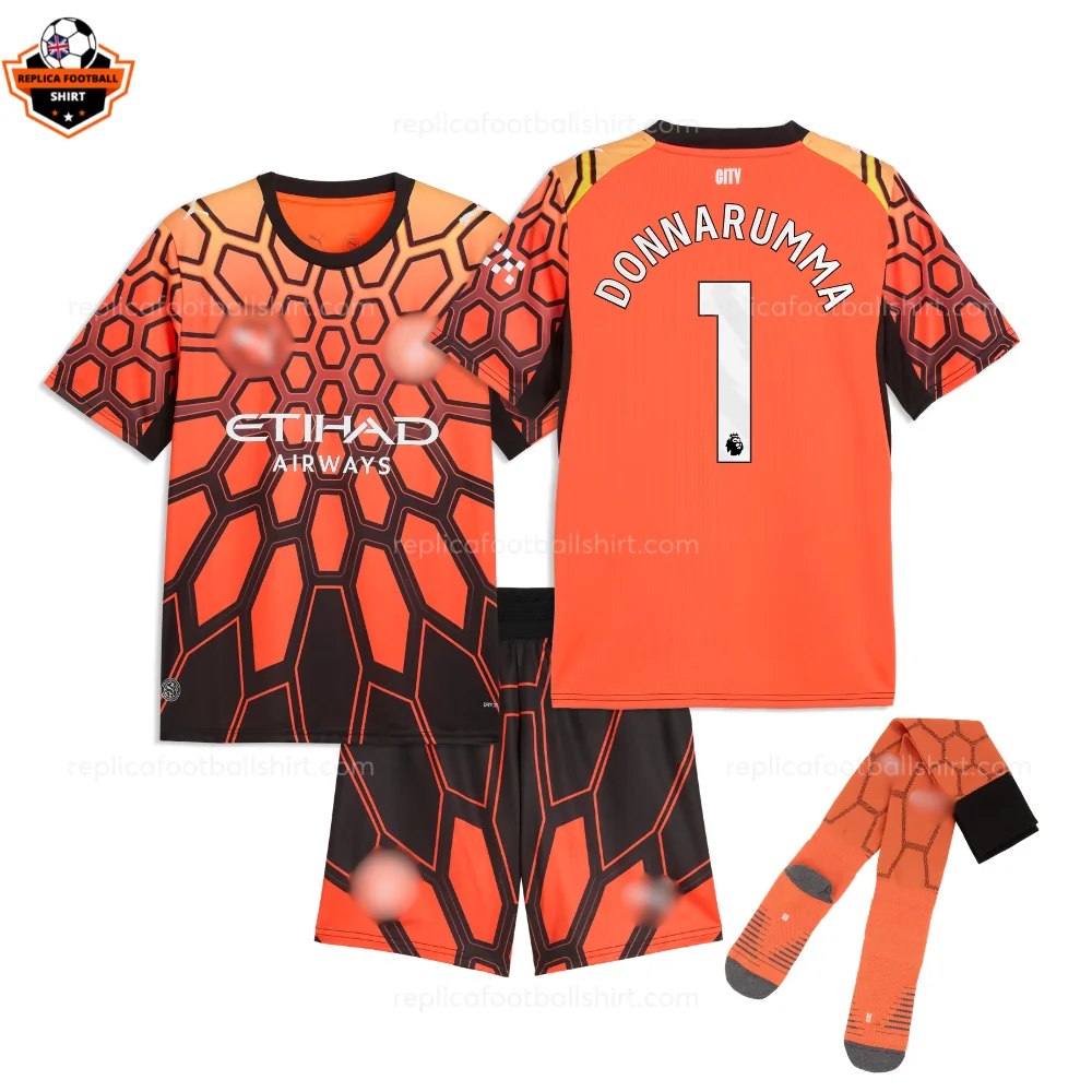 Manchester City DONNARUMMA 1 Orange Goalkeeper Kid Replica Football Kit 2026/27