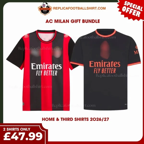 AC Milan 2026/27 Gift Bundle - Home & Third Fan-Version Men Football Shirts