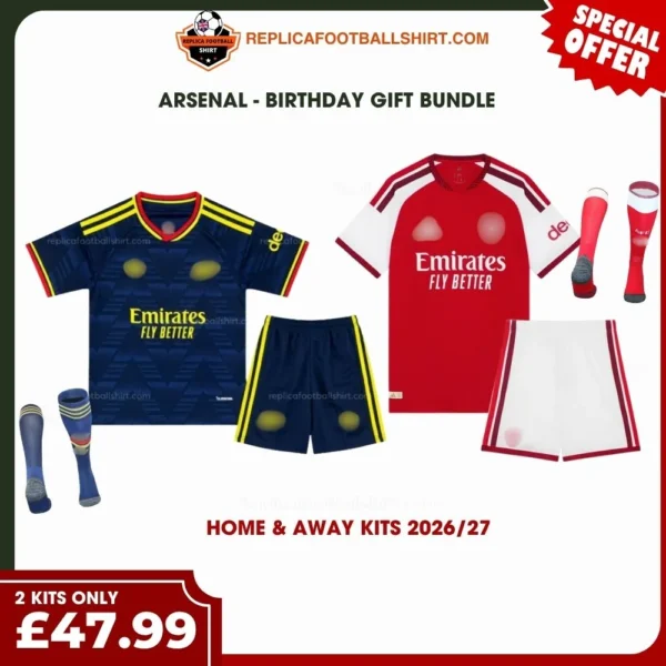Arsenal 2026/27 Gift Bundle - Home and Away Fan-Version Kids Football Kits