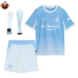 Manchester City Home Kid Replica Football Kit 2026/27 - front view