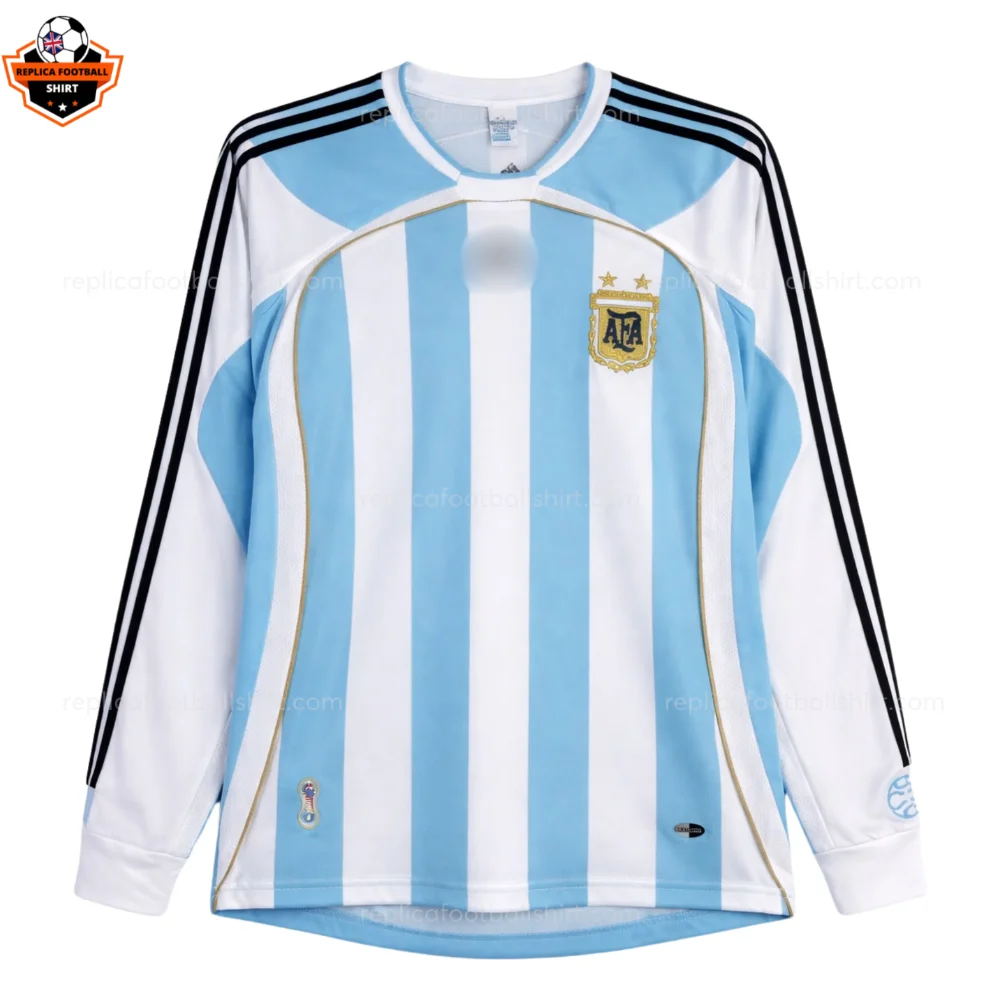 Retro Argentina Home Replica Football Shirt 2006 Long Sleeve