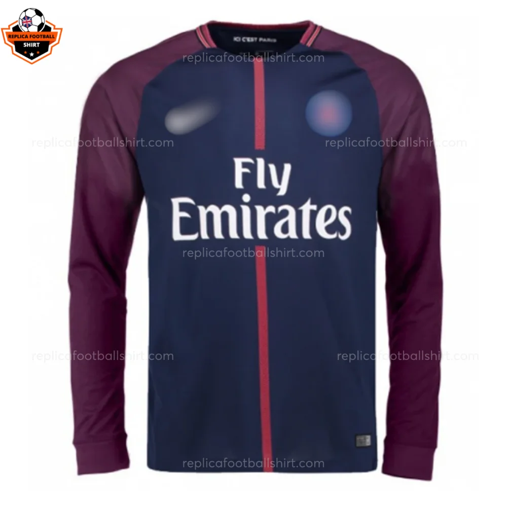 Retro Paris Saint Germain Home Men Replica Football Shirt 2017/18 Long Sleeve