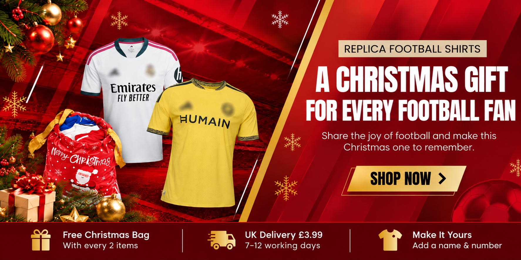 Festive Football Shirt Christmas Sale