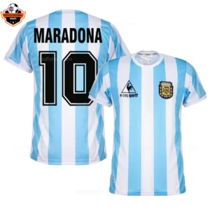 Retro Argentina MARADONA 10 Home Replica Football Shirt 1986