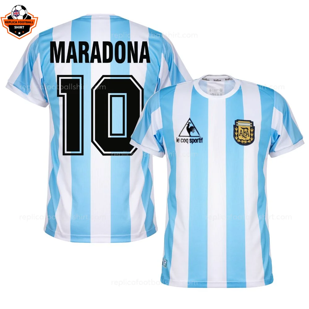 Retro Argentina MARADONA 10 Home Replica Football Shirt 1986