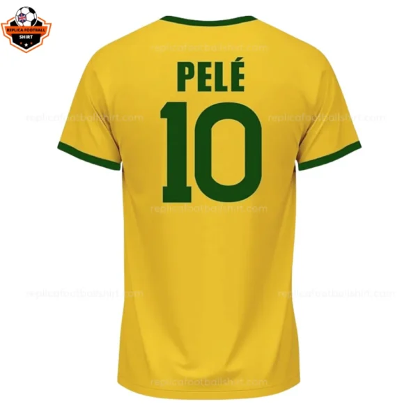 Retro Brazil Home Men Replica Football Shirt 1970 PELÉ 10
