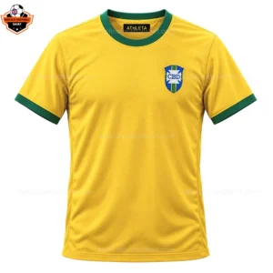 Retro Brazil Home Men Replica Football Shirt 1970 PELÉ 10 - Front view