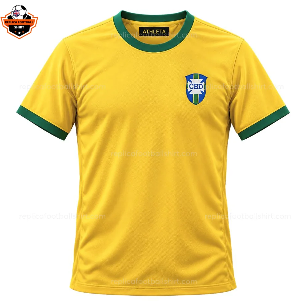 Retro Brazil Home Men Replica Football Shirt 1970 PELÉ 10 - Front view