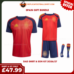 Spain World Cup 2026 Gift Bundle - Home Dad Shirt and Son Kit Fan-Version