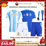 Argentina 2025 Gift Bundle – Home and Away Fan-Version Kids Football Kits