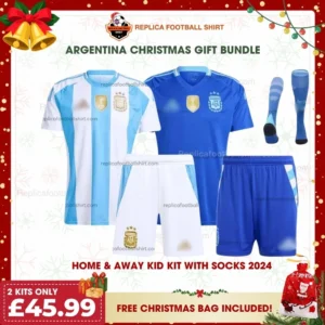 Argentina 2025 Gift Bundle – Home and Away Fan-Version Kids Football Kits