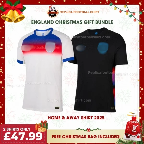 England 2025 Gift Bundle – Home and Away Fan-Version Men Football Shirts
